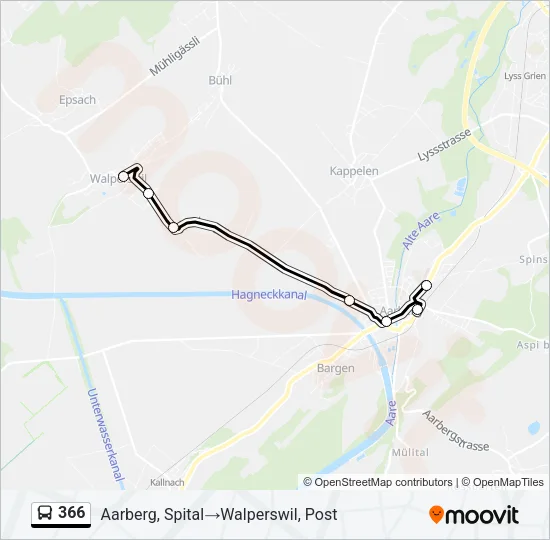 366 Bus Line Map