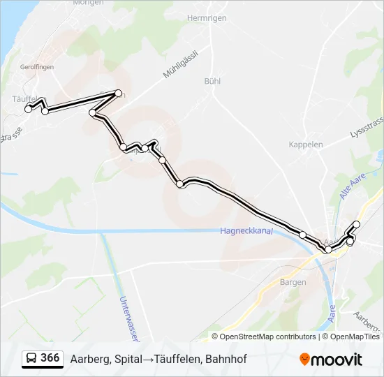 366 Bus Line Map