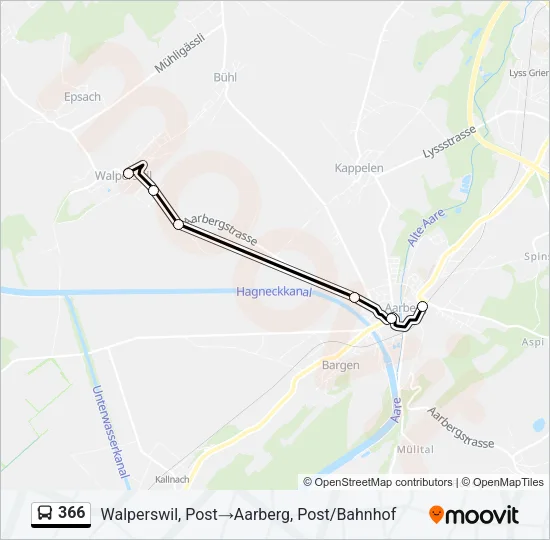 366 Bus Line Map