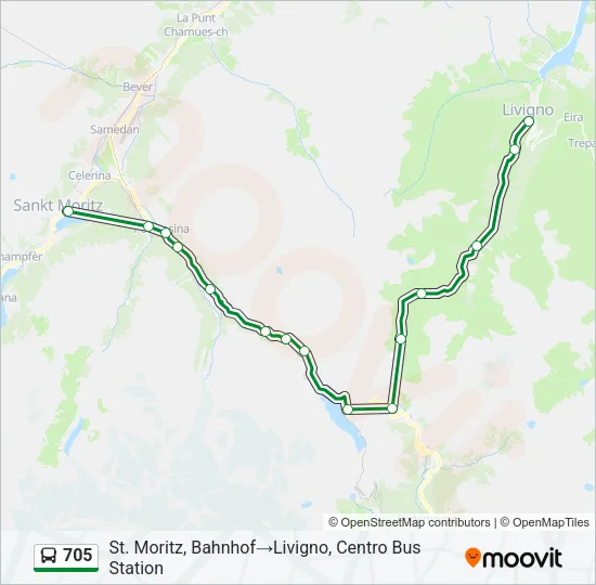 705 Bus Line Map