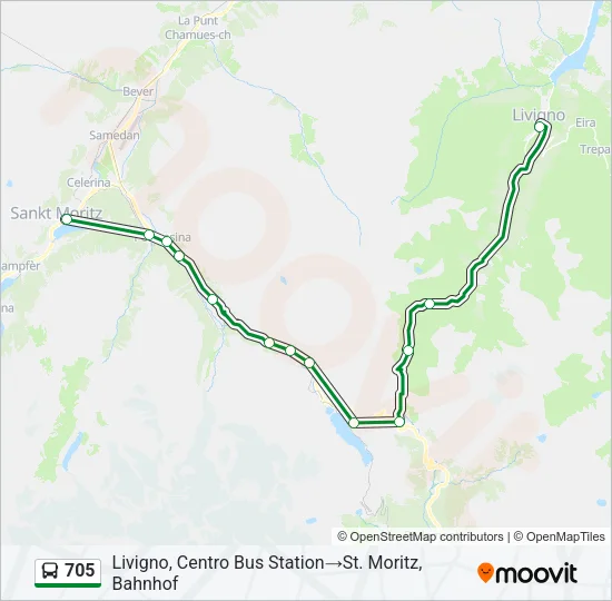 705 Bus Line Map