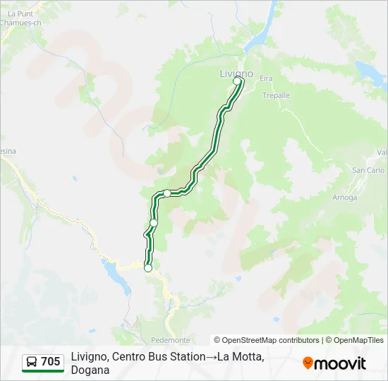 705 Bus Line Map