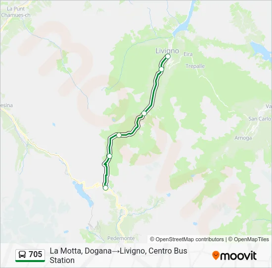 705 Bus Line Map