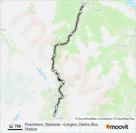 706 Bus Line Map