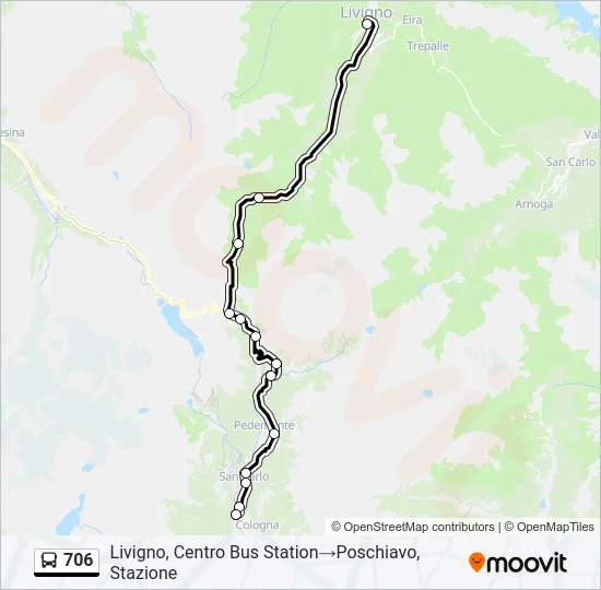 706 Bus Line Map