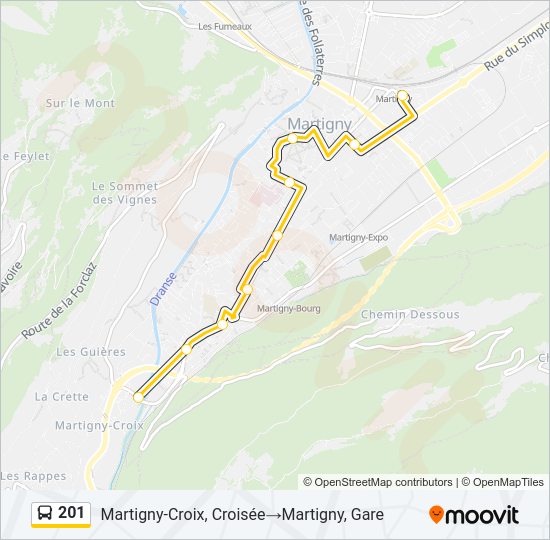 201 Bus Line Map