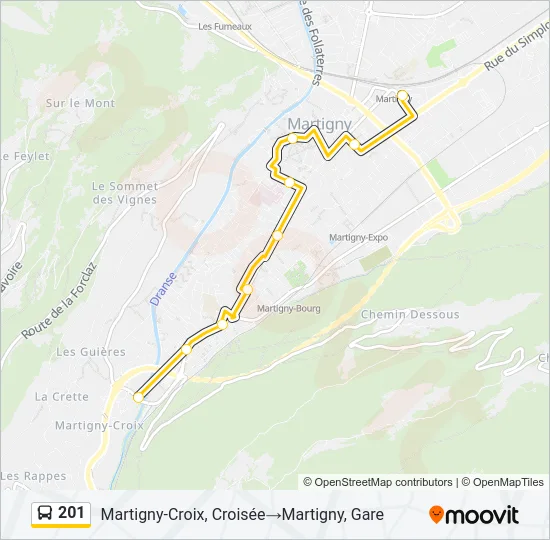201 Bus Line Map