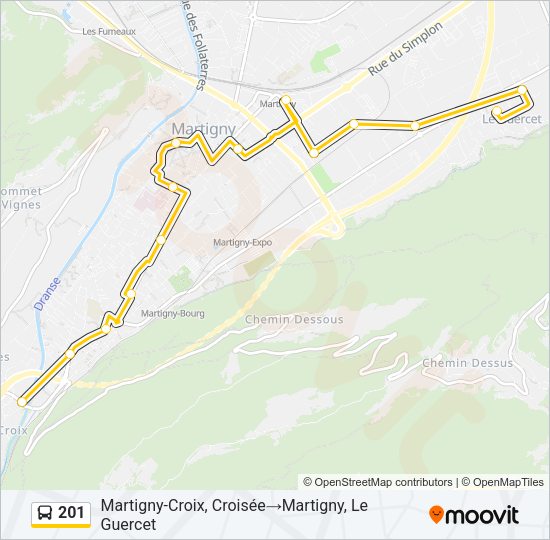 201 Bus Line Map