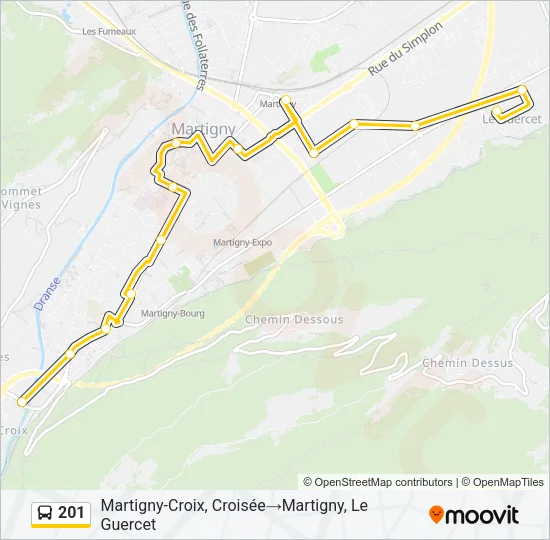201 Bus Line Map