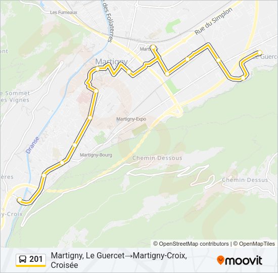 201 Bus Line Map