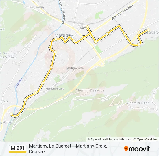 201 Bus Line Map