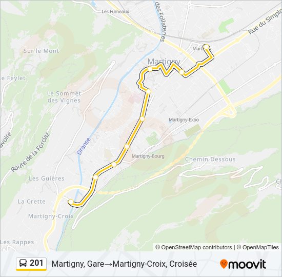 201 Bus Line Map