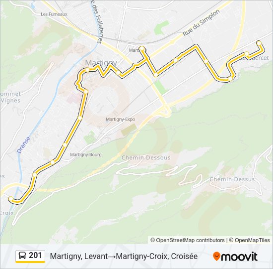 201 Bus Line Map