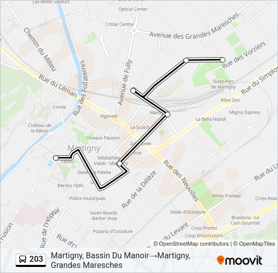 203 Bus Line Map