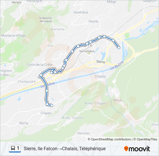 1 Bus Line Map