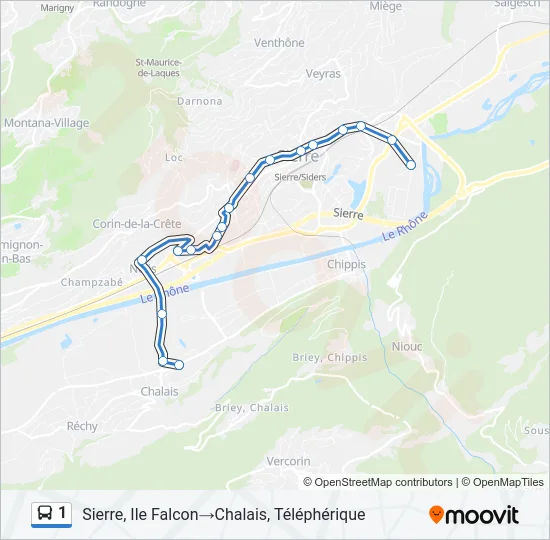 1 Bus Line Map