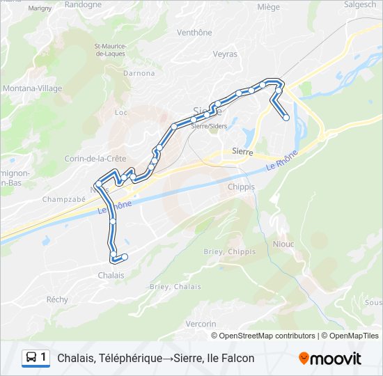 1 Bus Line Map