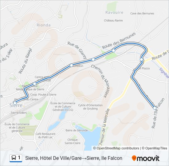 1 Bus Line Map