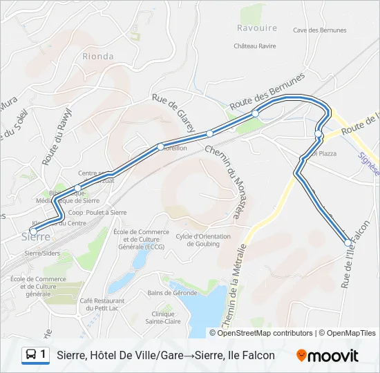 1 Bus Line Map