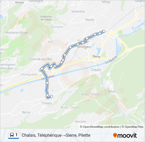1 Bus Line Map