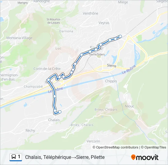 1 Bus Line Map