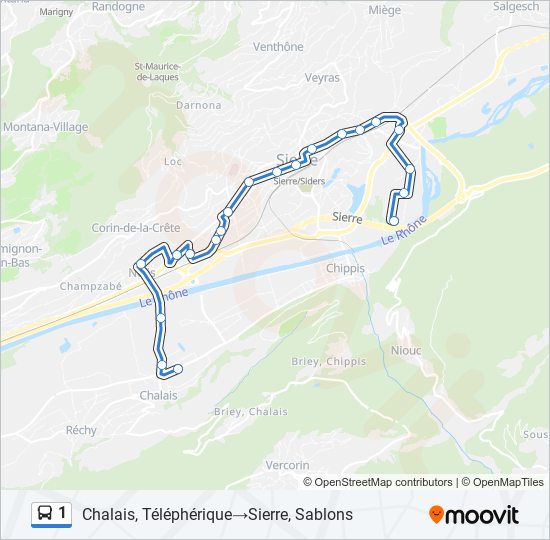 1 Bus Line Map