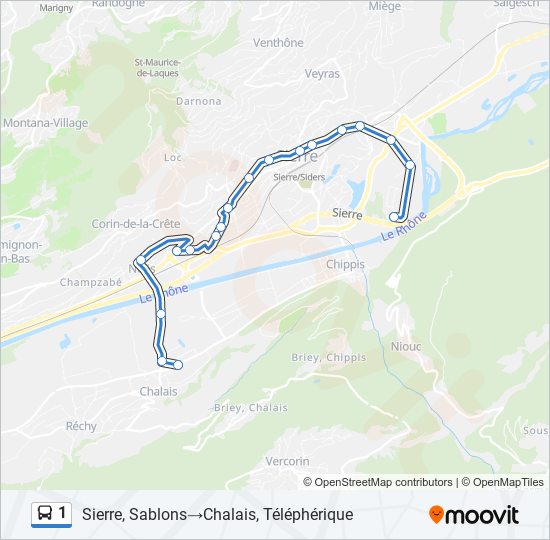 1 Bus Line Map