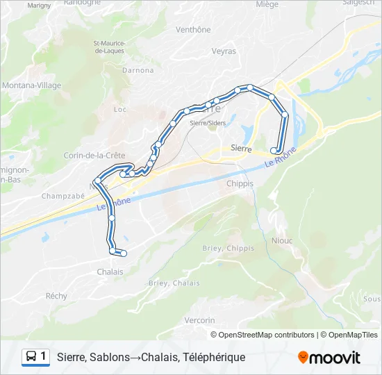 1 Bus Line Map
