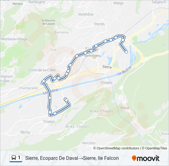 1 Bus Line Map