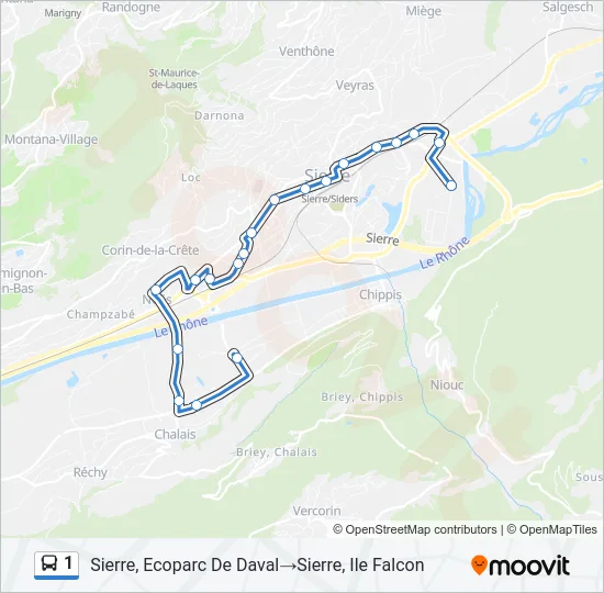 1 Bus Line Map