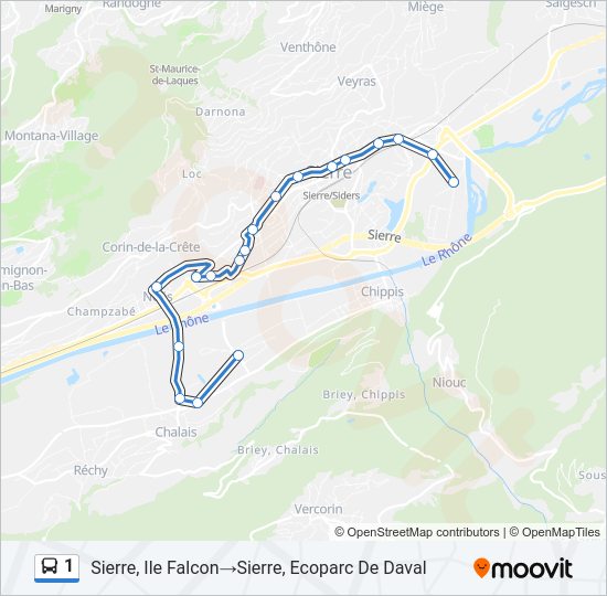 1 Bus Line Map
