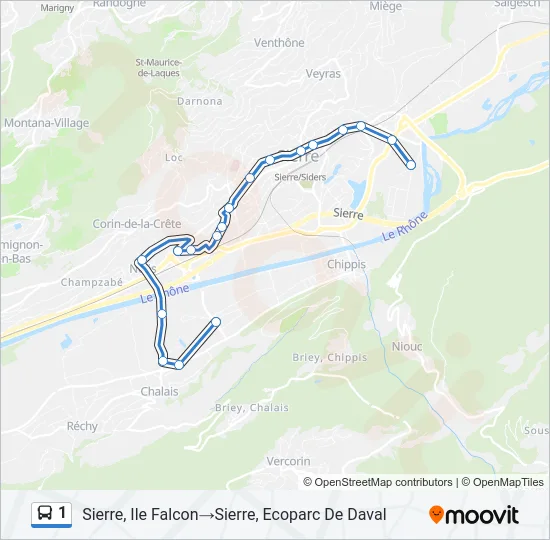 1 Bus Line Map