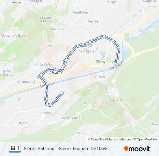 1 Bus Line Map