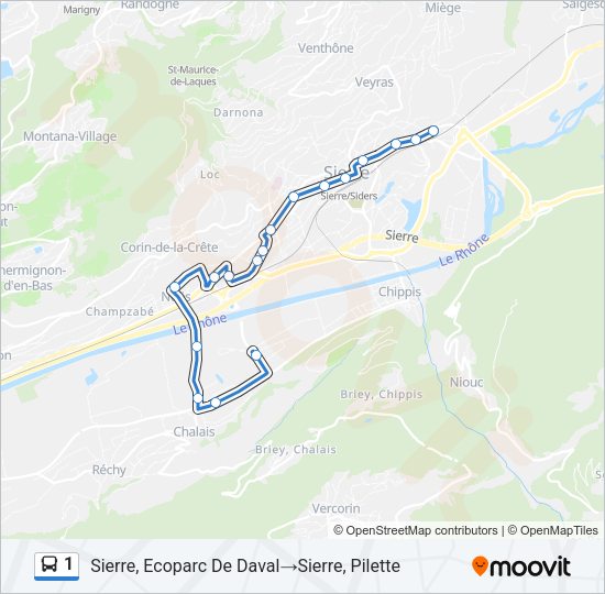 1 Bus Line Map