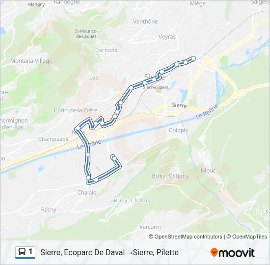 1 Bus Line Map