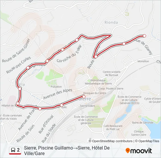 2 Bus Line Map