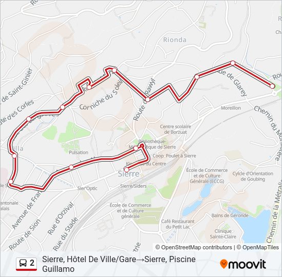 2 Bus Line Map