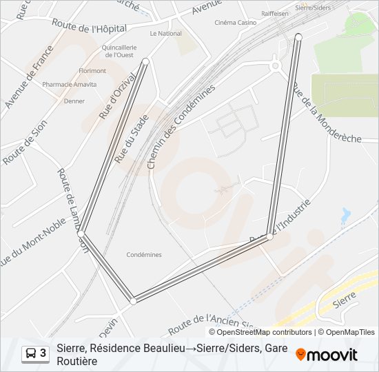 3 Bus Line Map