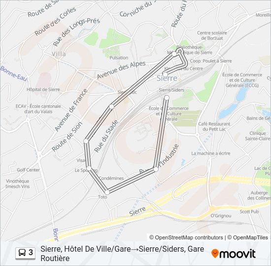 3 Bus Line Map