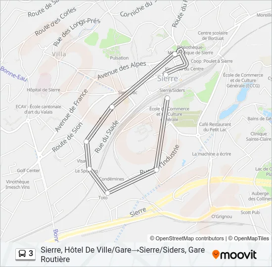 3 Bus Line Map