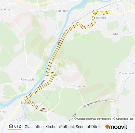 612 Bus Line Map