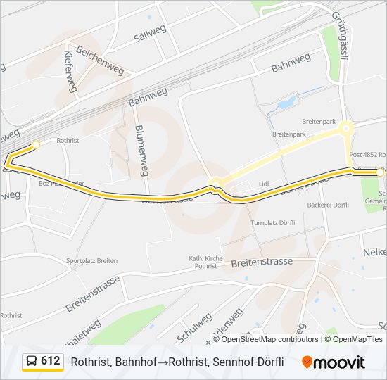 612 Bus Line Map