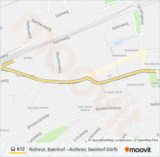 612 Bus Line Map
