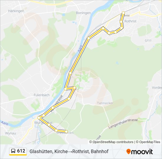 612 Bus Line Map