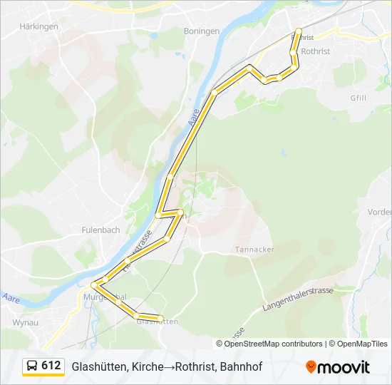 612 Bus Line Map