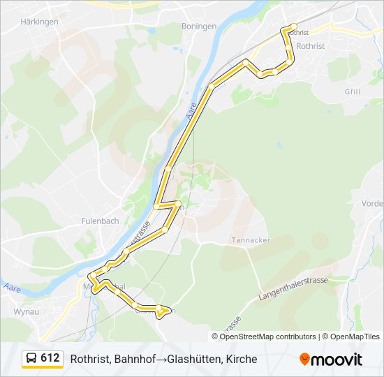 612 Bus Line Map