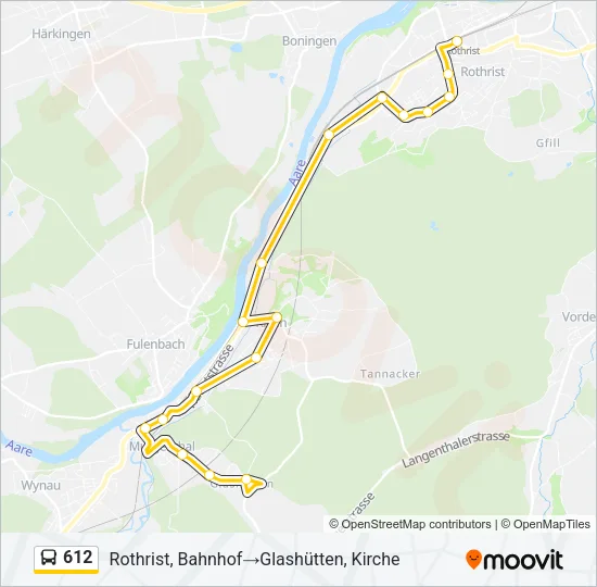 612 Bus Line Map