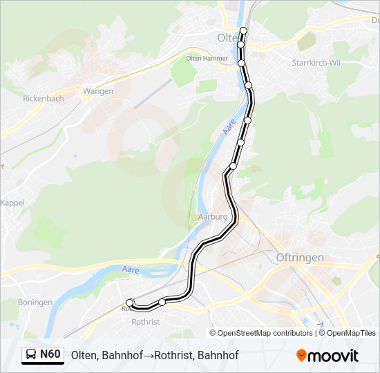 N60 Bus Line Map