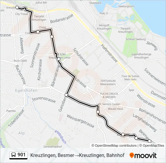 901 Bus Line Map