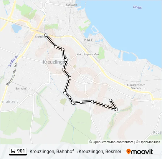 901 Bus Line Map